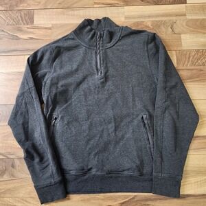 Mack Weldon Sweater Mens Large Gray Pullover 1/4 Zip Casual Preppy